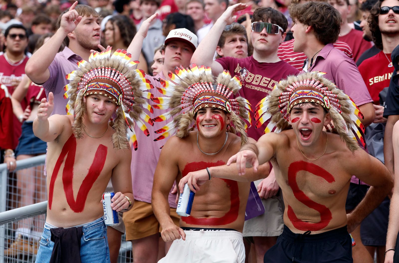 FSU Seminoles fans cheering in the stands